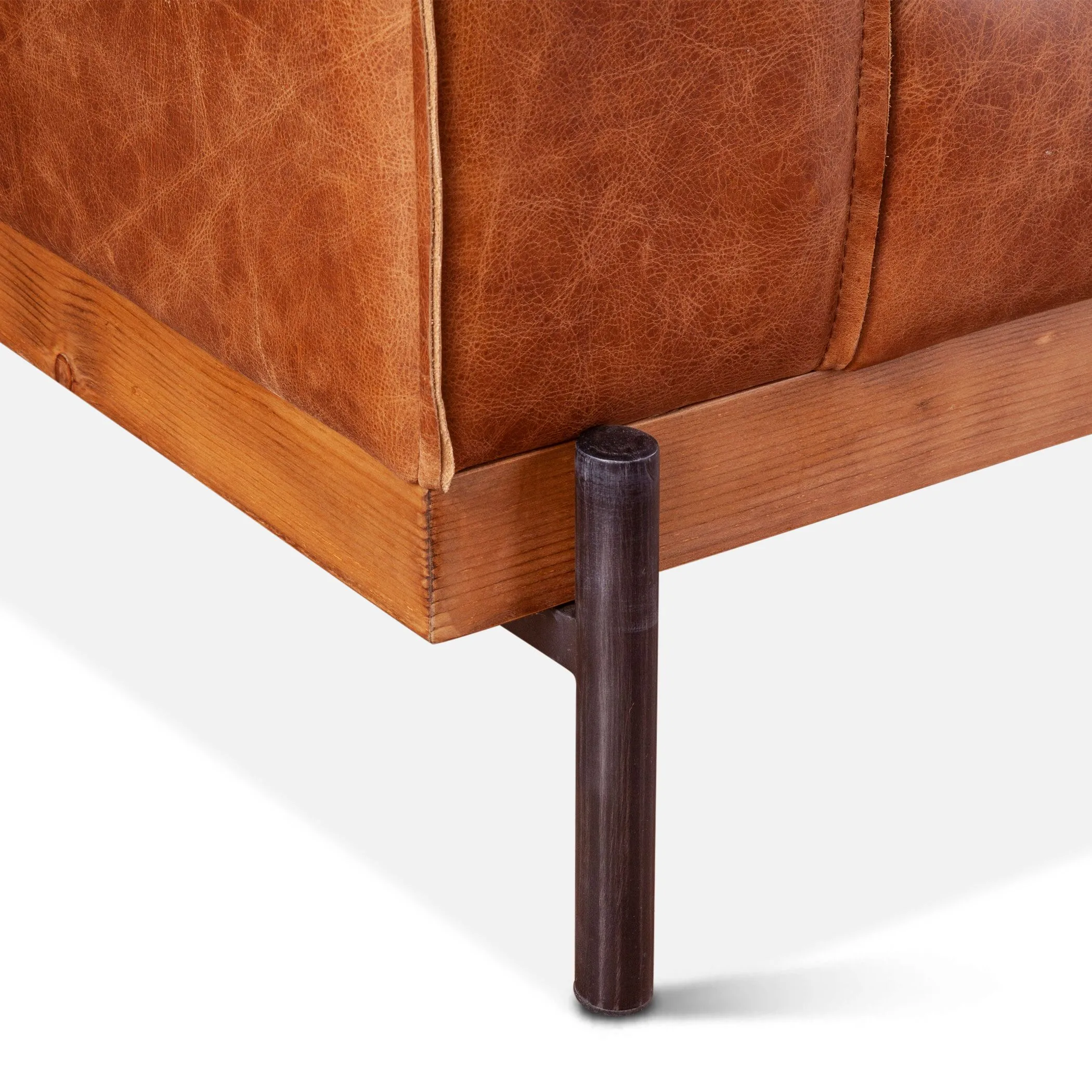 Portofino Modern Leather Arm Chair, Cocoa Brown