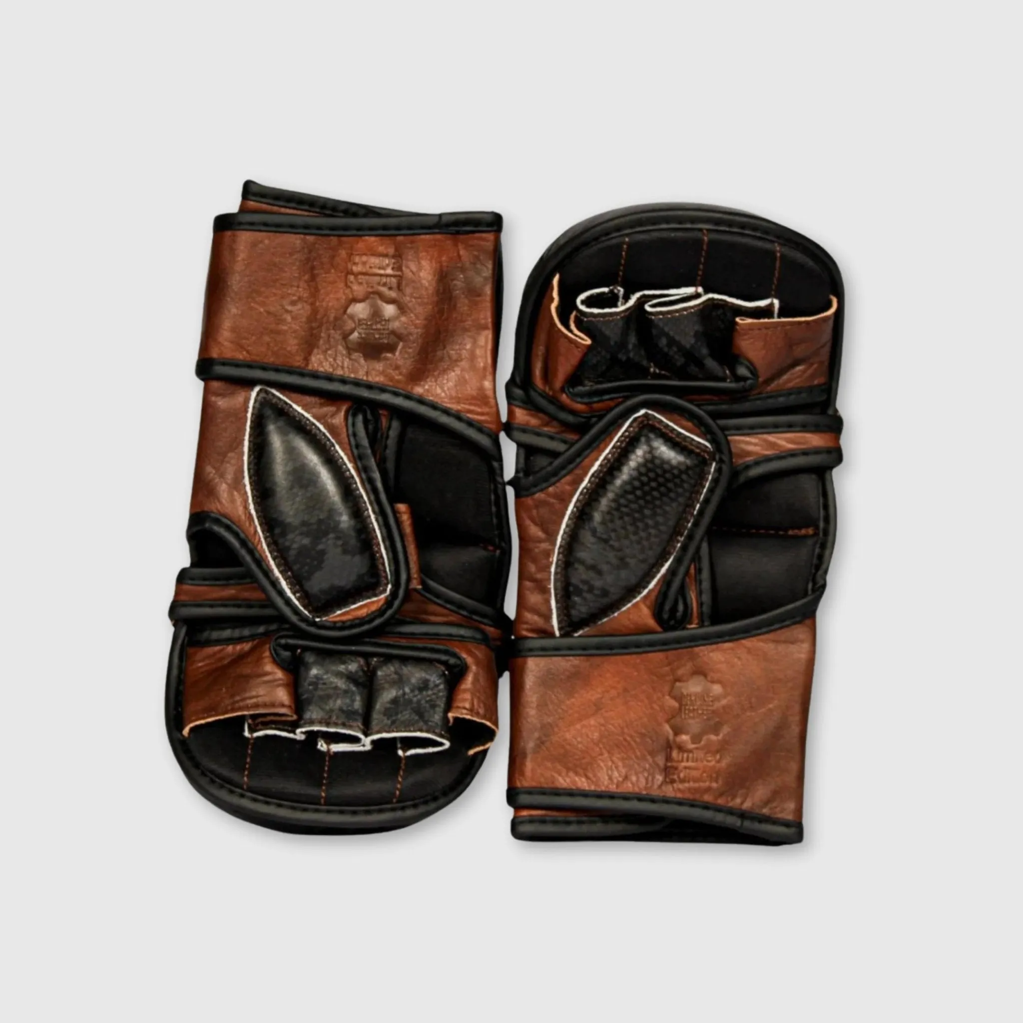 PRO Black Python Print Leather Hybrid MMA Gloves