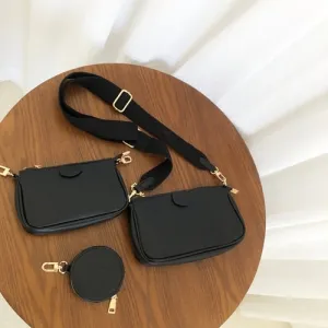 PU Leather Solid Color Shoulder Bag
