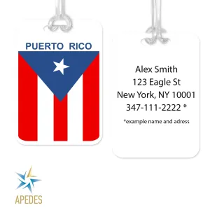 Puerto Rico Flag Rectangle Luggage Tag