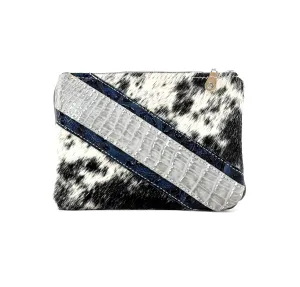 Purse Organizer - Black & White w/ Sterling Croc