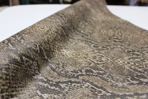 PYTHON PRINTED LEATHER Brown : Genuine Leather 2.5-3 oz. - Perfect for Handbags and Leather Crafts!