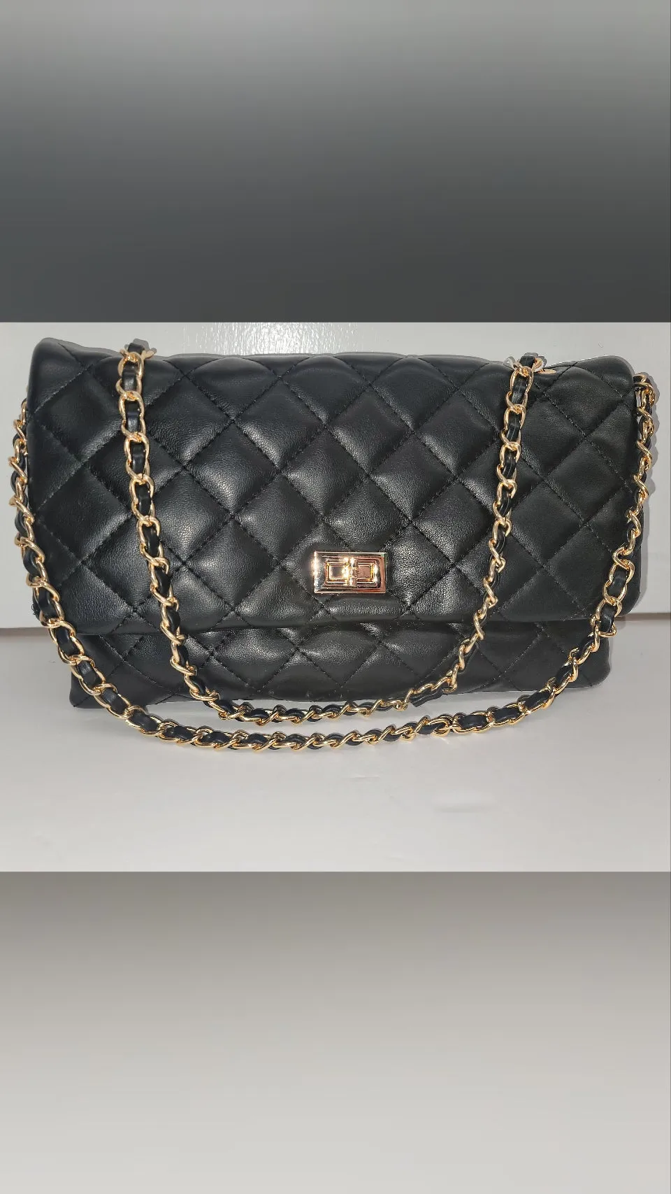 Quilted Faux Leather Clutch