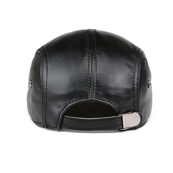 "Spezia" genuine cowhide leather vintage cap