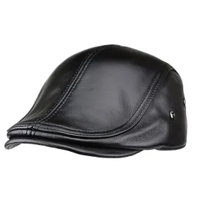 "Spezia" genuine cowhide leather vintage cap