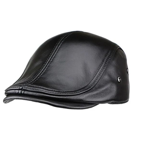 "Spezia" genuine cowhide leather vintage cap