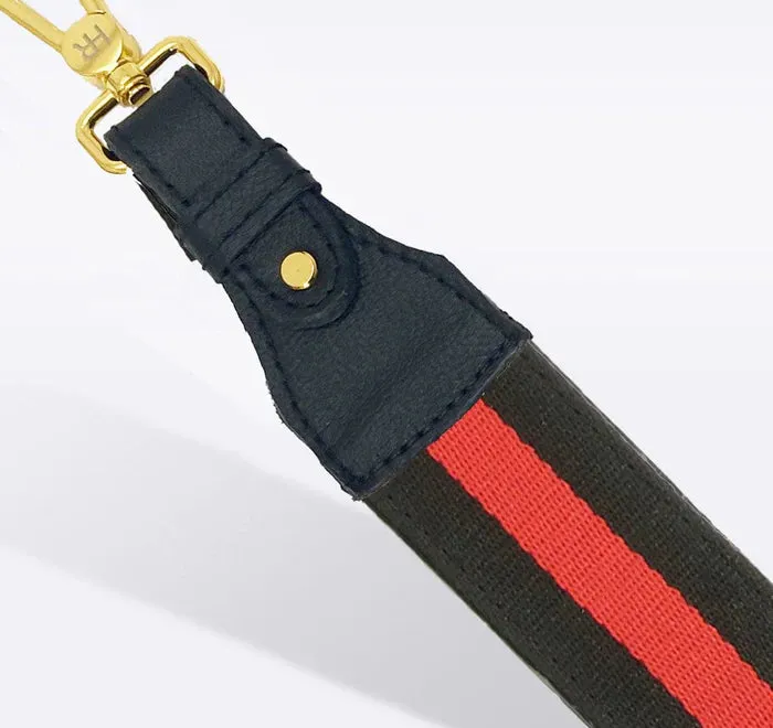 Red & Black Striped Purse Strap