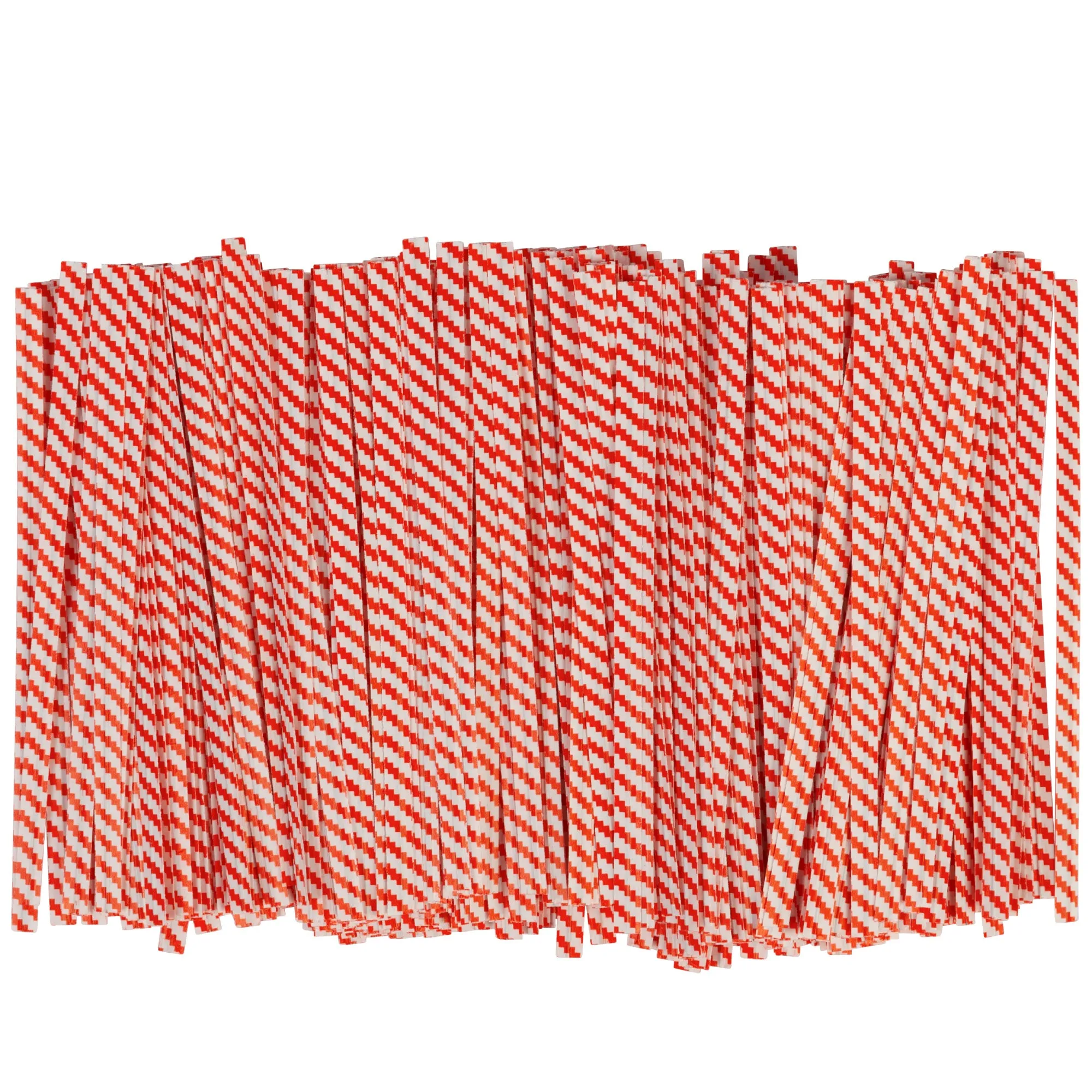 Red and White Striped Twist-Tie - 2,000/Pack