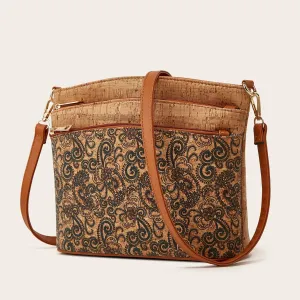 Retro Chic Medium Size Side Handbag Bag Multi-Pocket Casual Boho Hippie Shoulder Bag
