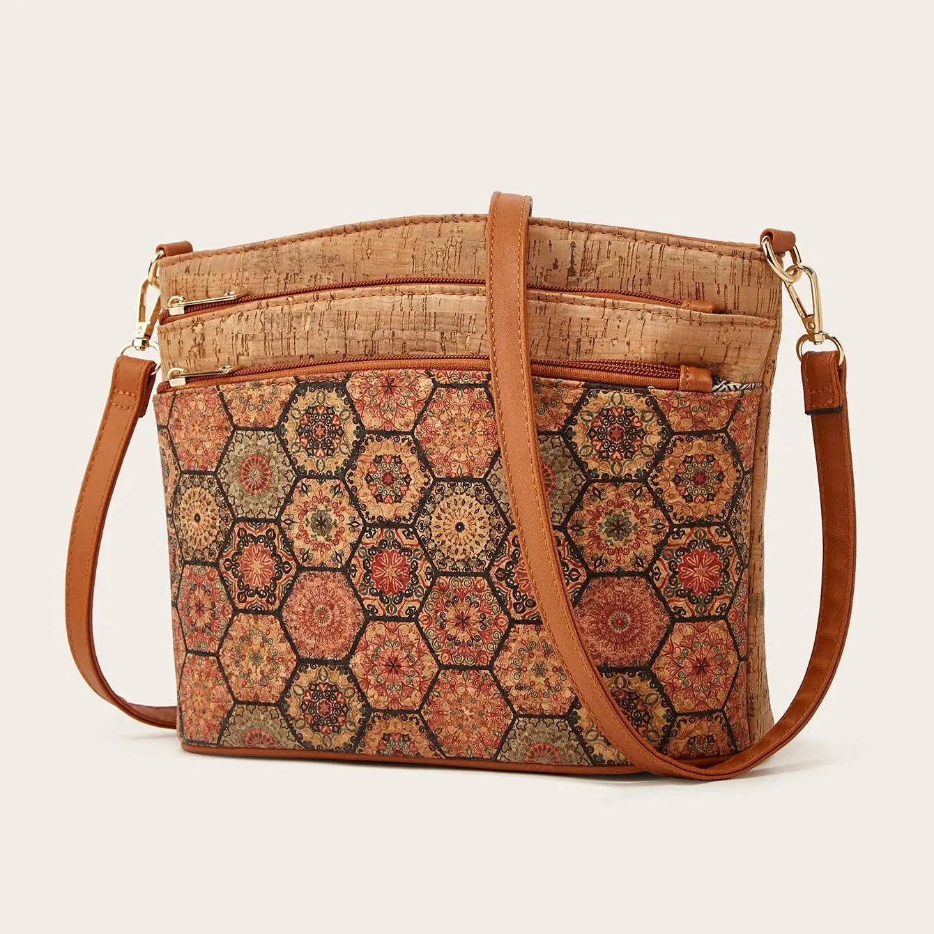 Retro Chic Medium Size Side Handbag Bag Multi-Pocket Casual Boho Hippie Shoulder Bag