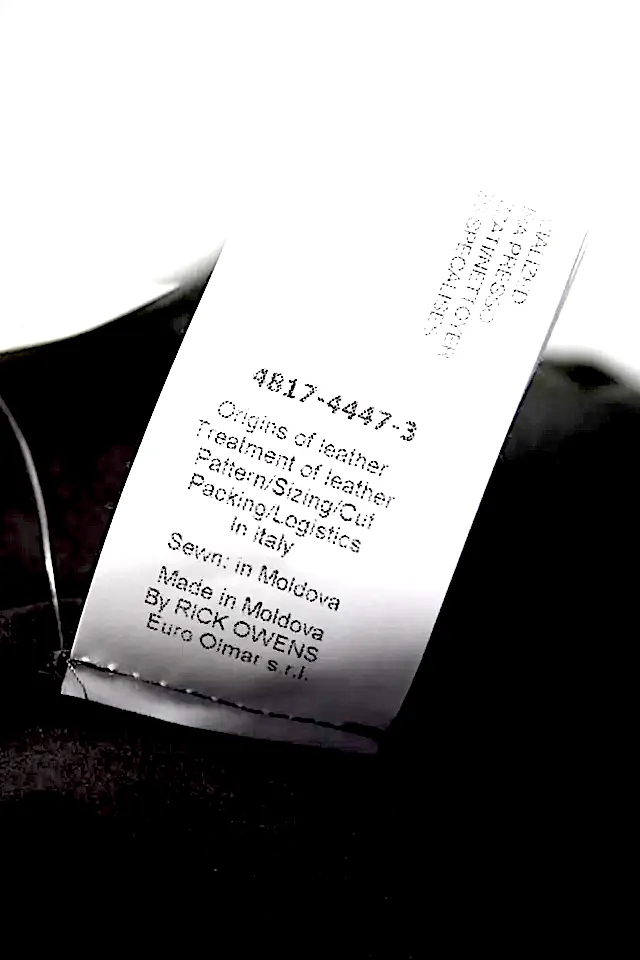 Rick Owens Paris. Gray Distressed Leather 3/4 Sleeve Ribbed Trim Open Front Jacket