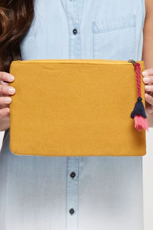 Sable Embroidered Clutch
