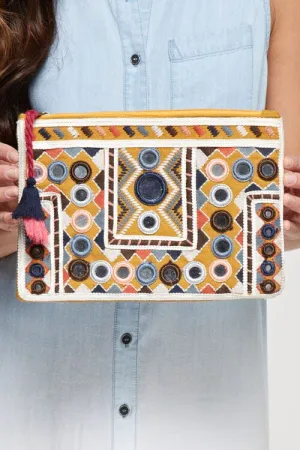 Sable Embroidered Clutch