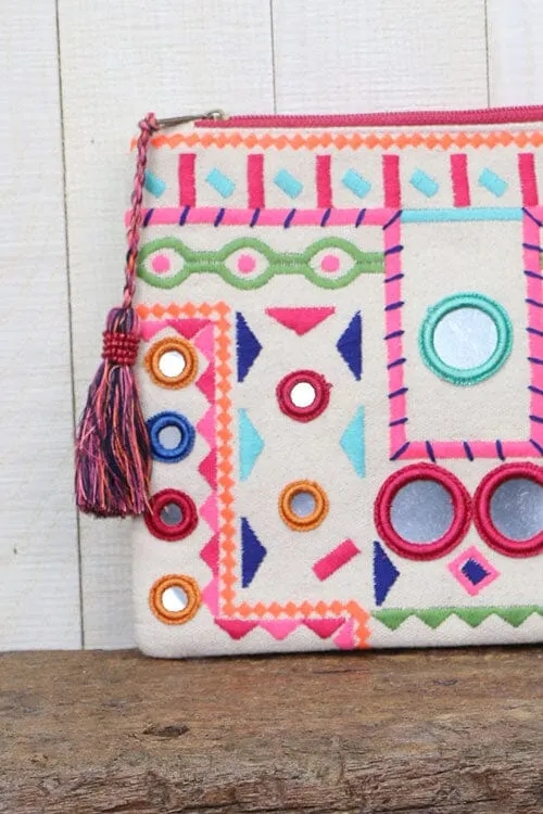 Sadie Embroidered Clutch