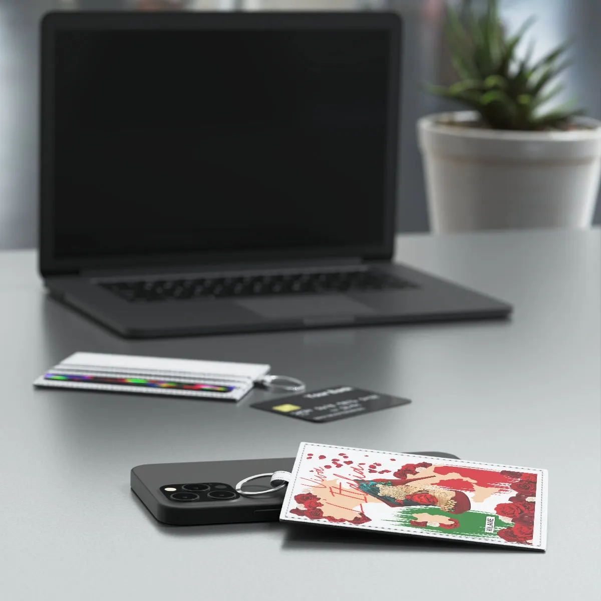 Saffiano Leather Card Holder 'Viva L'Italia'