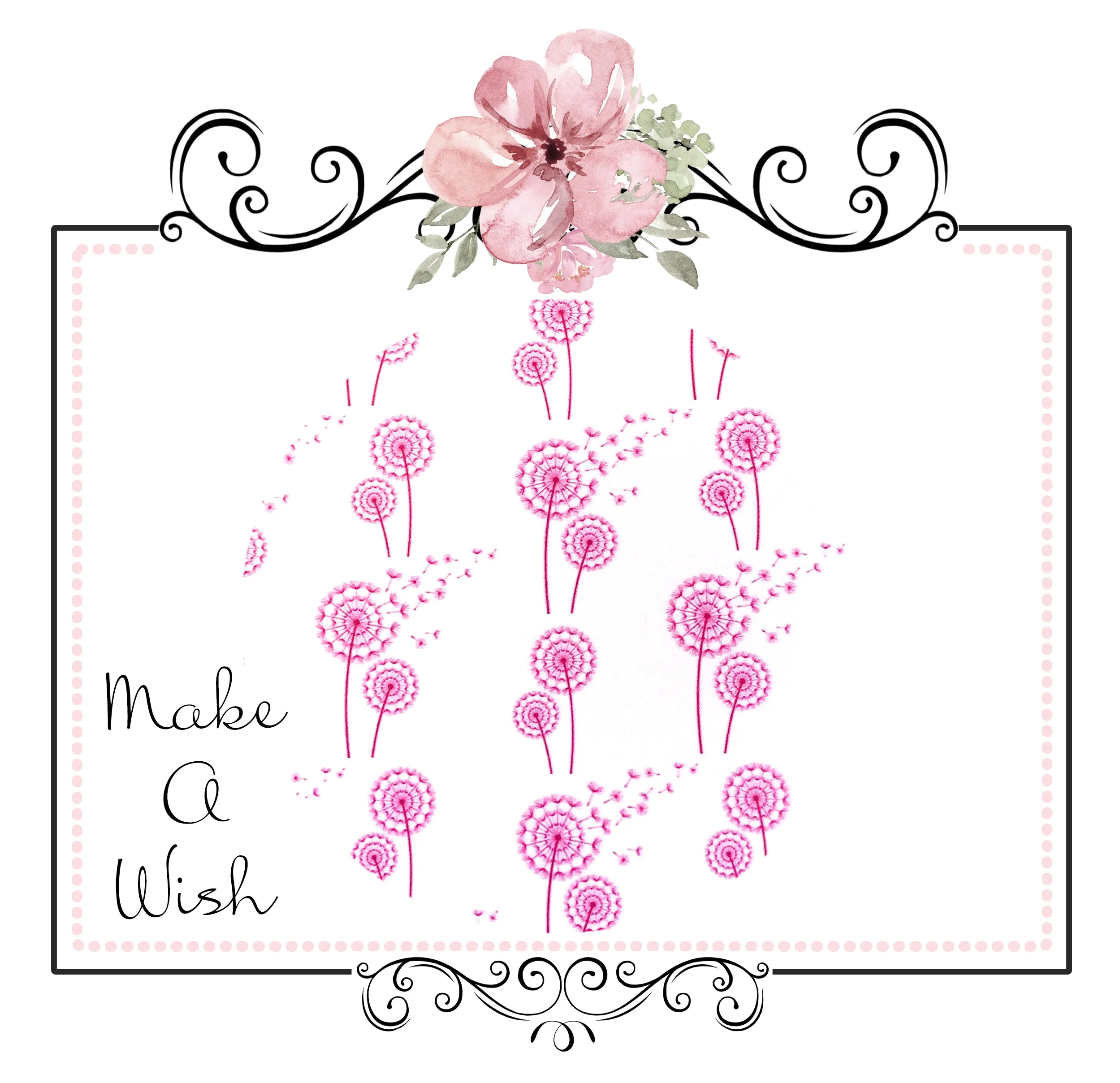 SALE EXCLUSIVE Make A Wish Dandelions ~ Pink ~ Smooth Faux Leather Bow Fabric Sheets