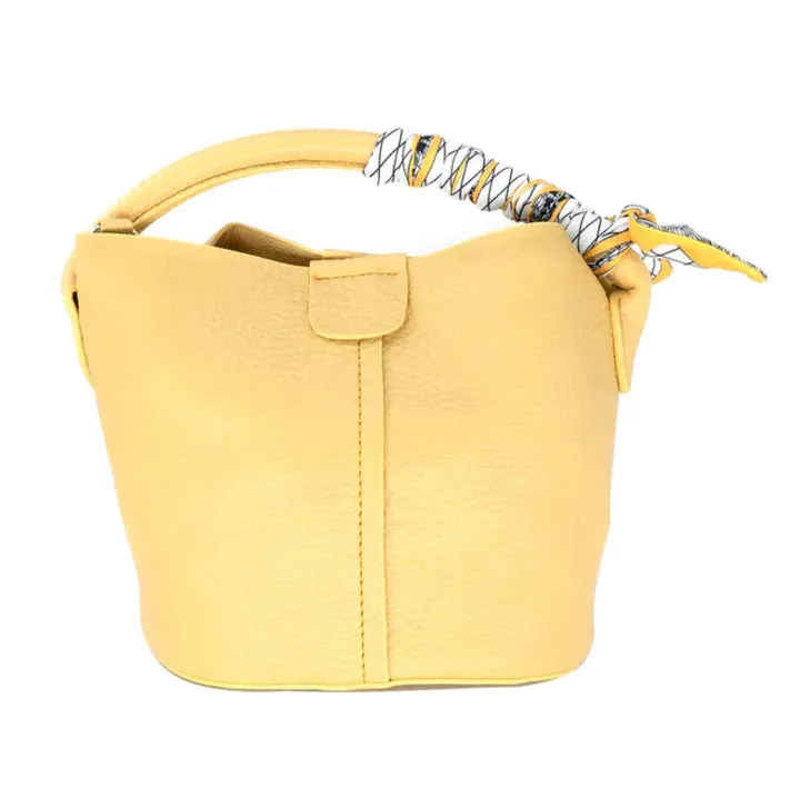 Scarf Tie Handbag Small- Yellow