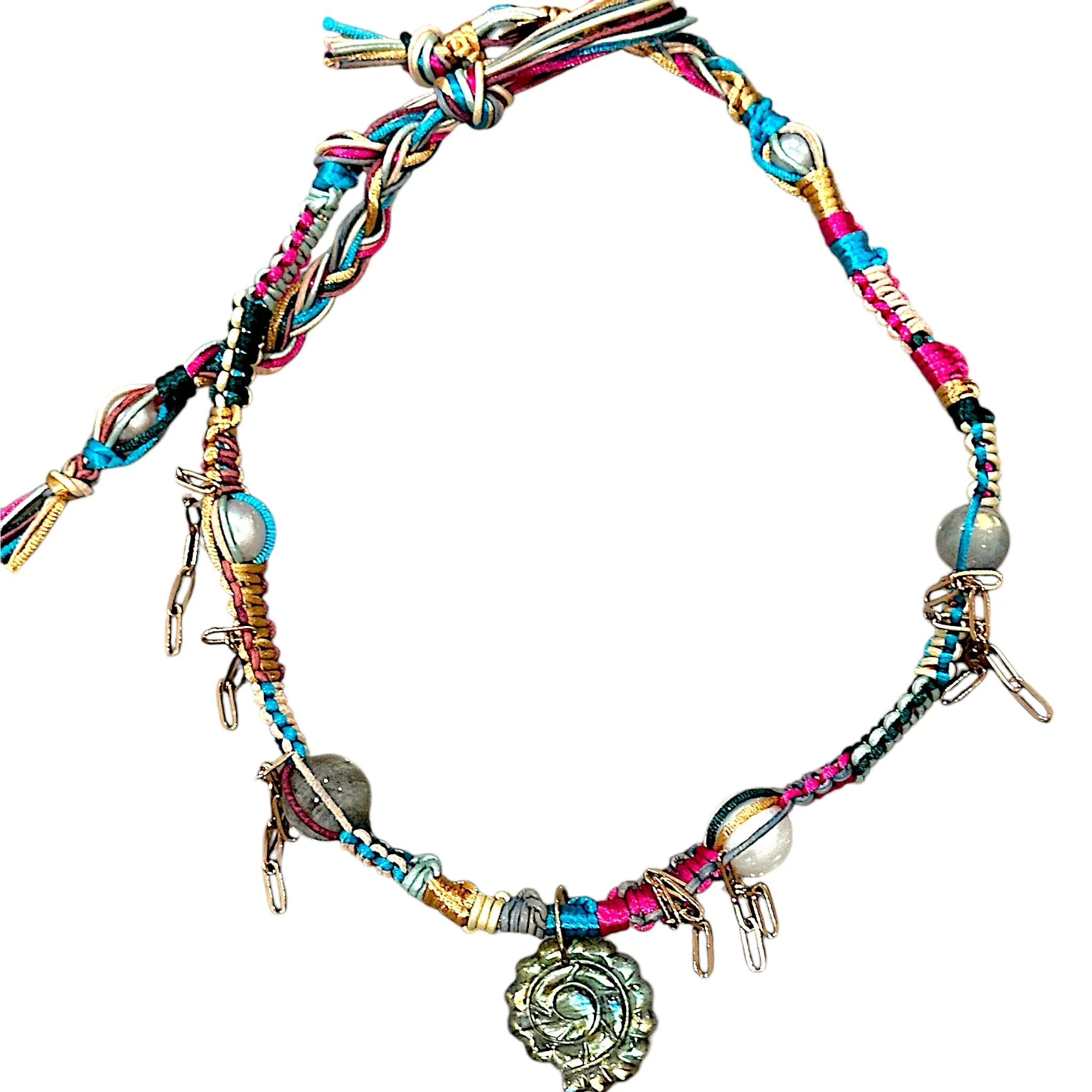 Shimmering Labradorite Seashell Rockstar Necklace