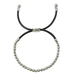 Small Distressed Sterling Silver Beaded Bracelet