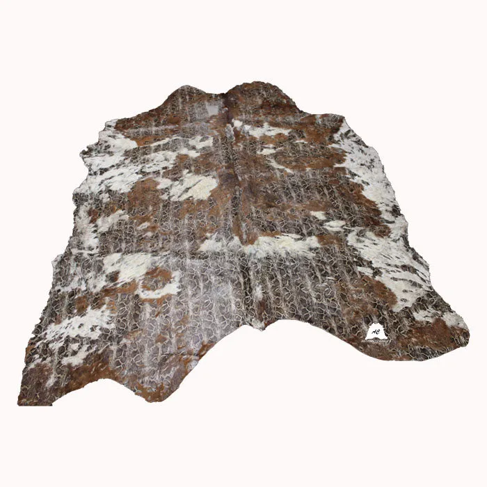 Snake Print  on  Brindle COWHIDE - 84 x 67 INCHES - Premium Cowhide Leather