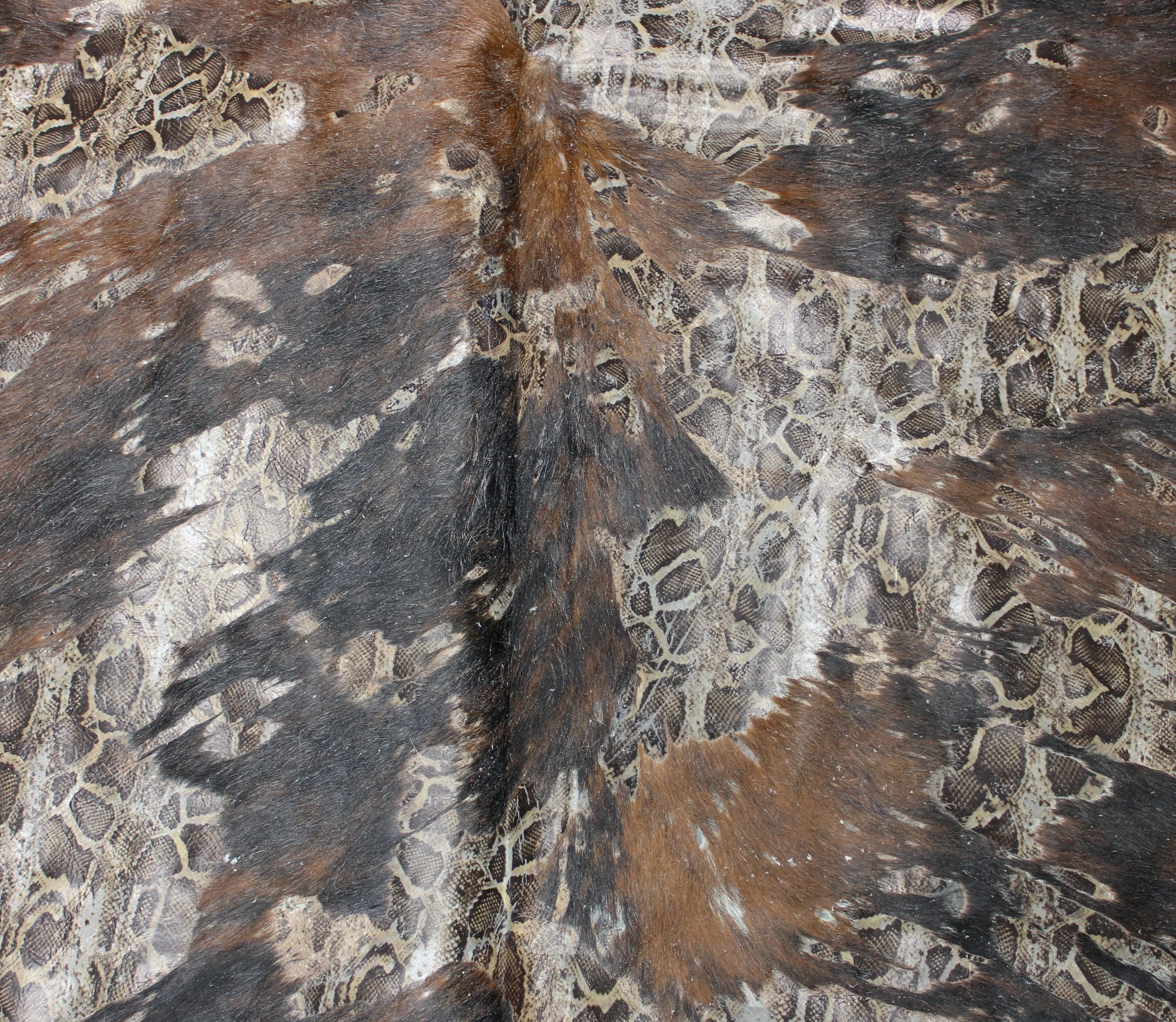 Snake Print on tricolor   COWHIDE -81x74 INCHES - Premium Cowhide Leather
