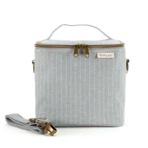 So Young Linen Lunch Poche (Pinstripe Heather Grey)