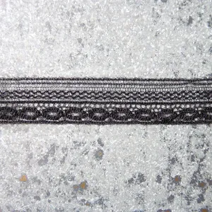 Solstiss Lace : Striped Entredeux - Black