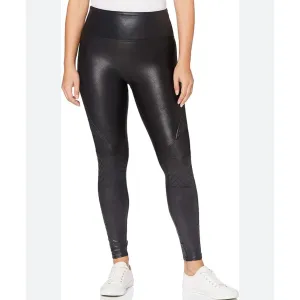 SPANX Women's Quilted Faux Leather Leggings Black Size Small