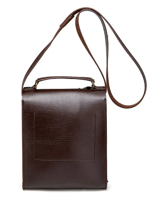 Steampunk Lolita Bag Deep Brown PU Leather Metal Details Cross-body Bag Gothic Lolita Accessories