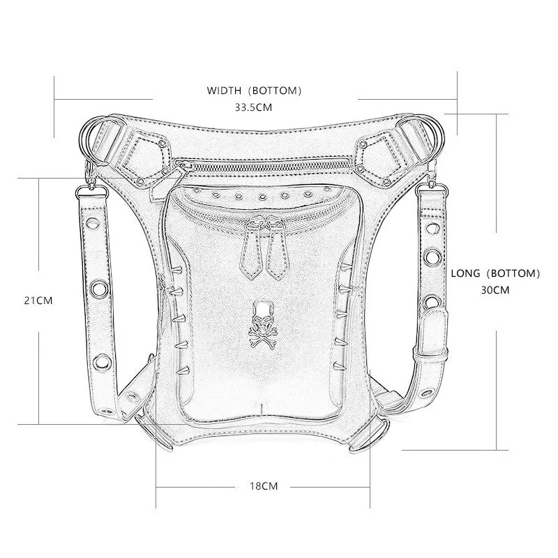 Steampunk Waist Leg Bags Motorcycle  Leather Bag