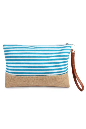 Striped Wristlet Pouch