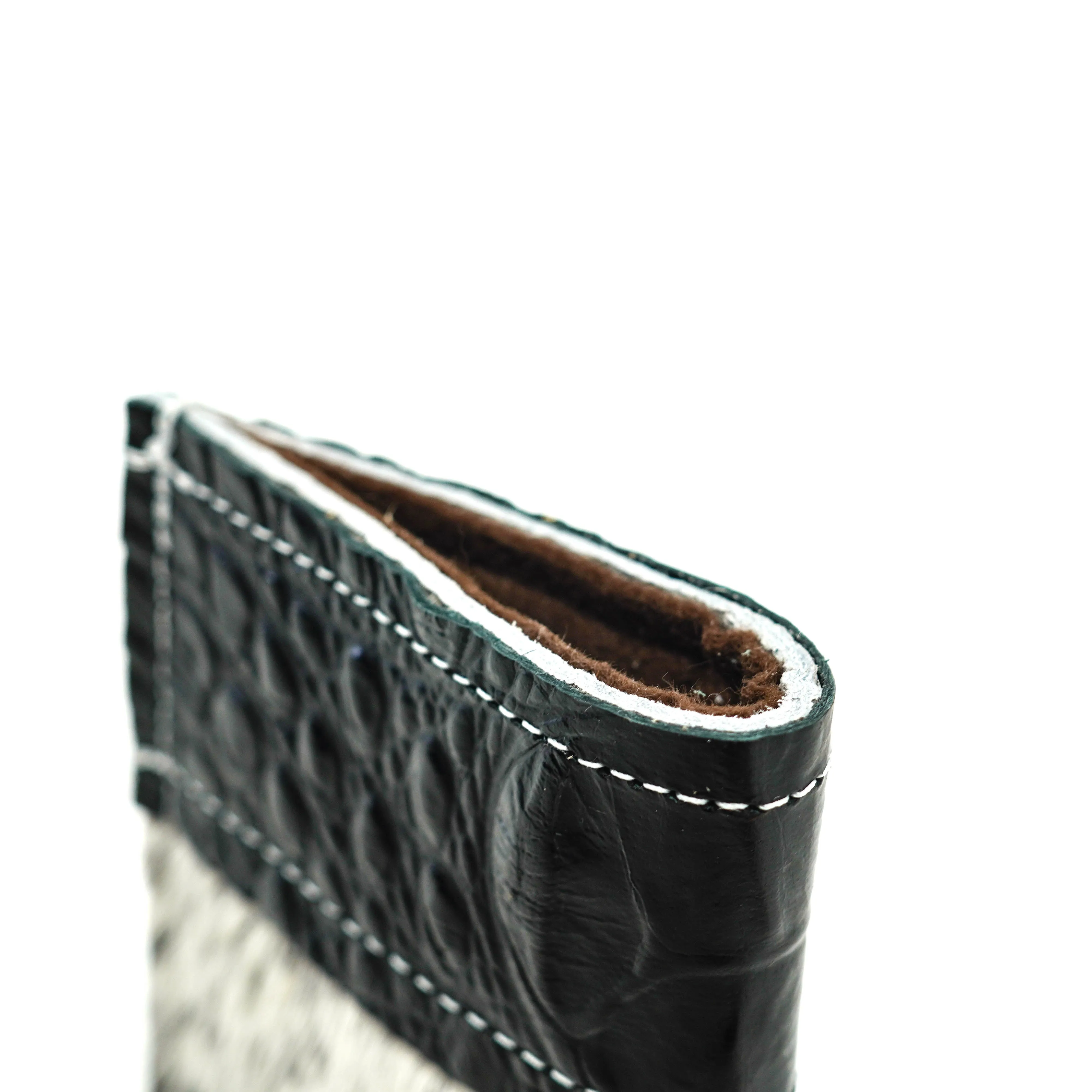 Sunglass Case - Black & White w/ Onyx Croc