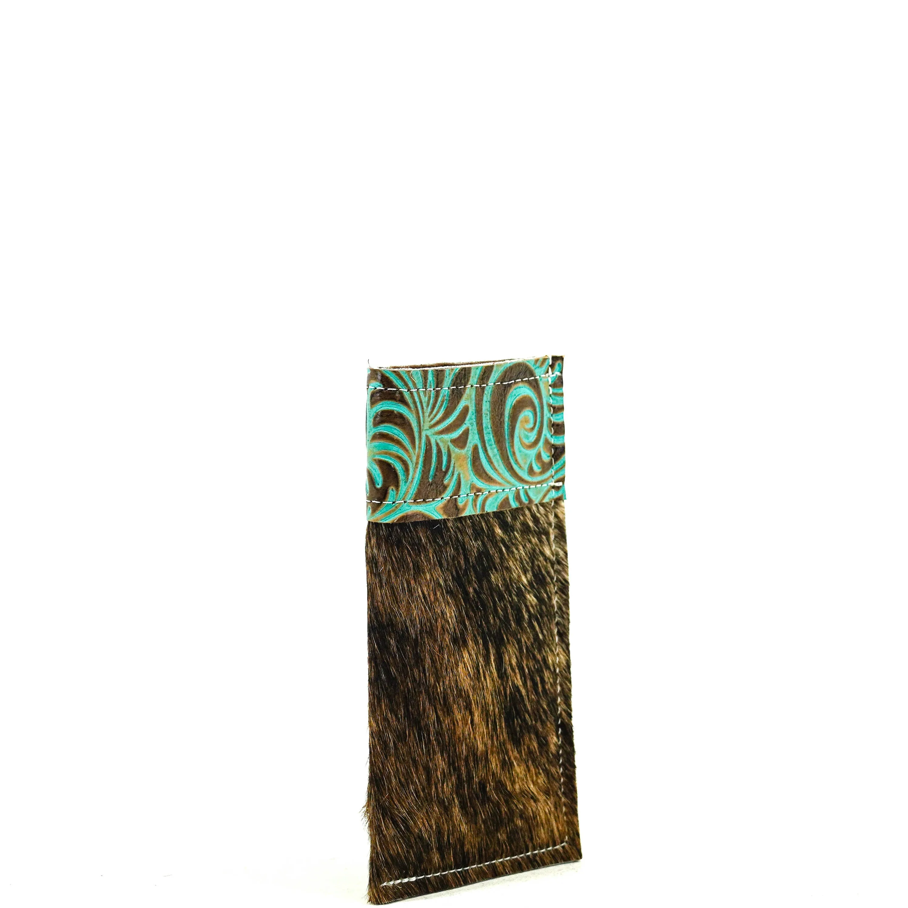 Sunglass Case - Brindle w/ Turquoise Caracole