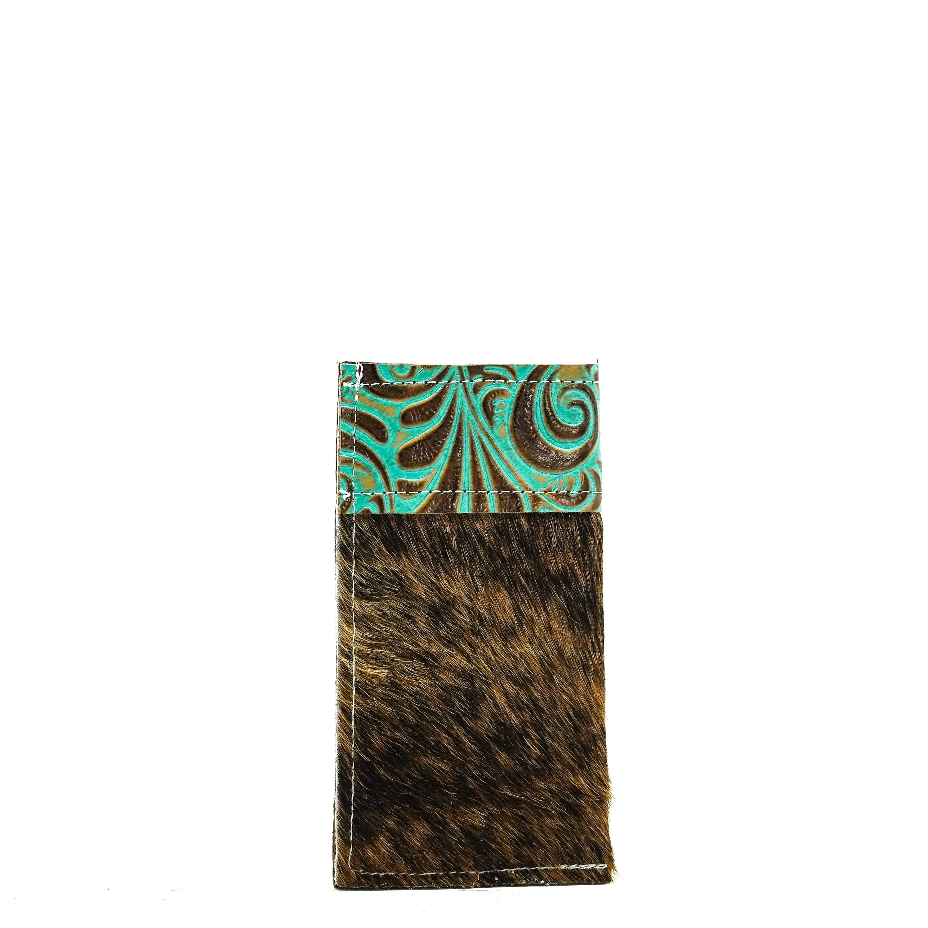 Sunglass Case - Brindle w/ Turquoise Caracole
