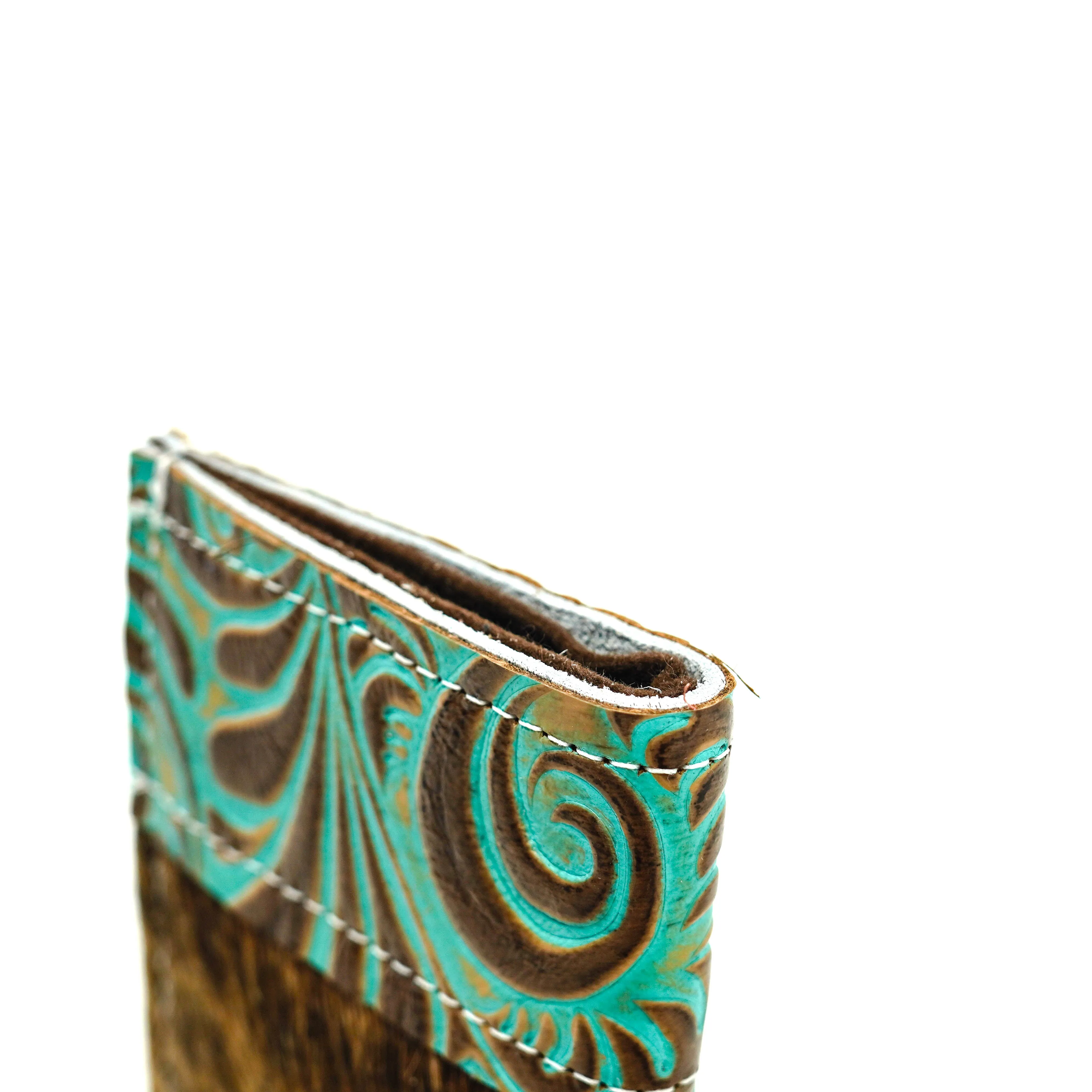 Sunglass Case - Brindle w/ Turquoise Caracole