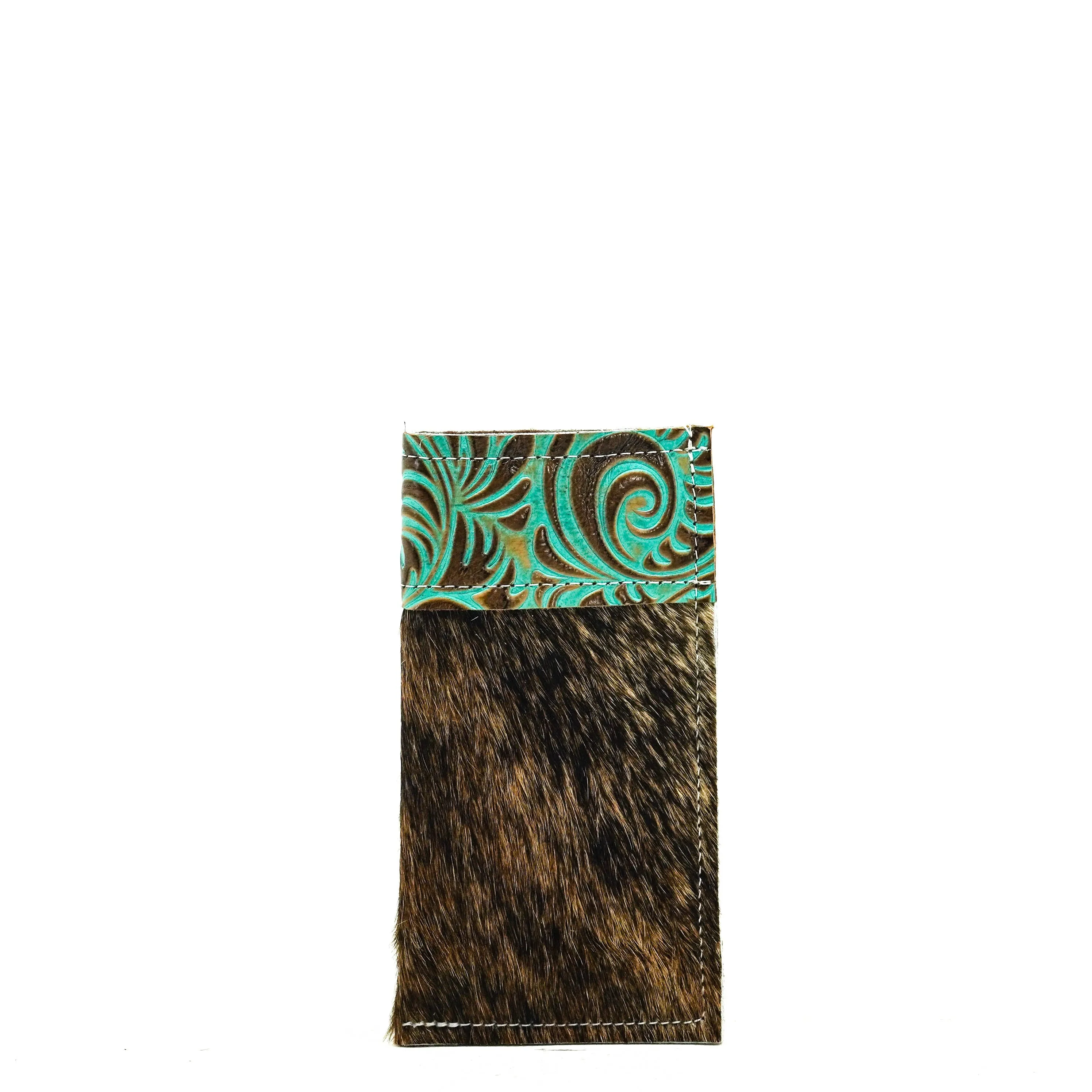 Sunglass Case - Brindle w/ Turquoise Caracole