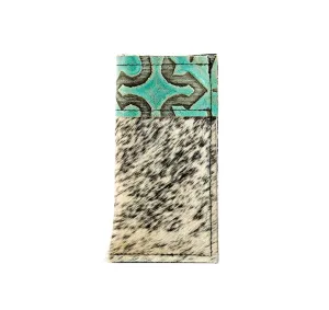 Sunglass Case - Chocolate & White w/ Mint Laredo