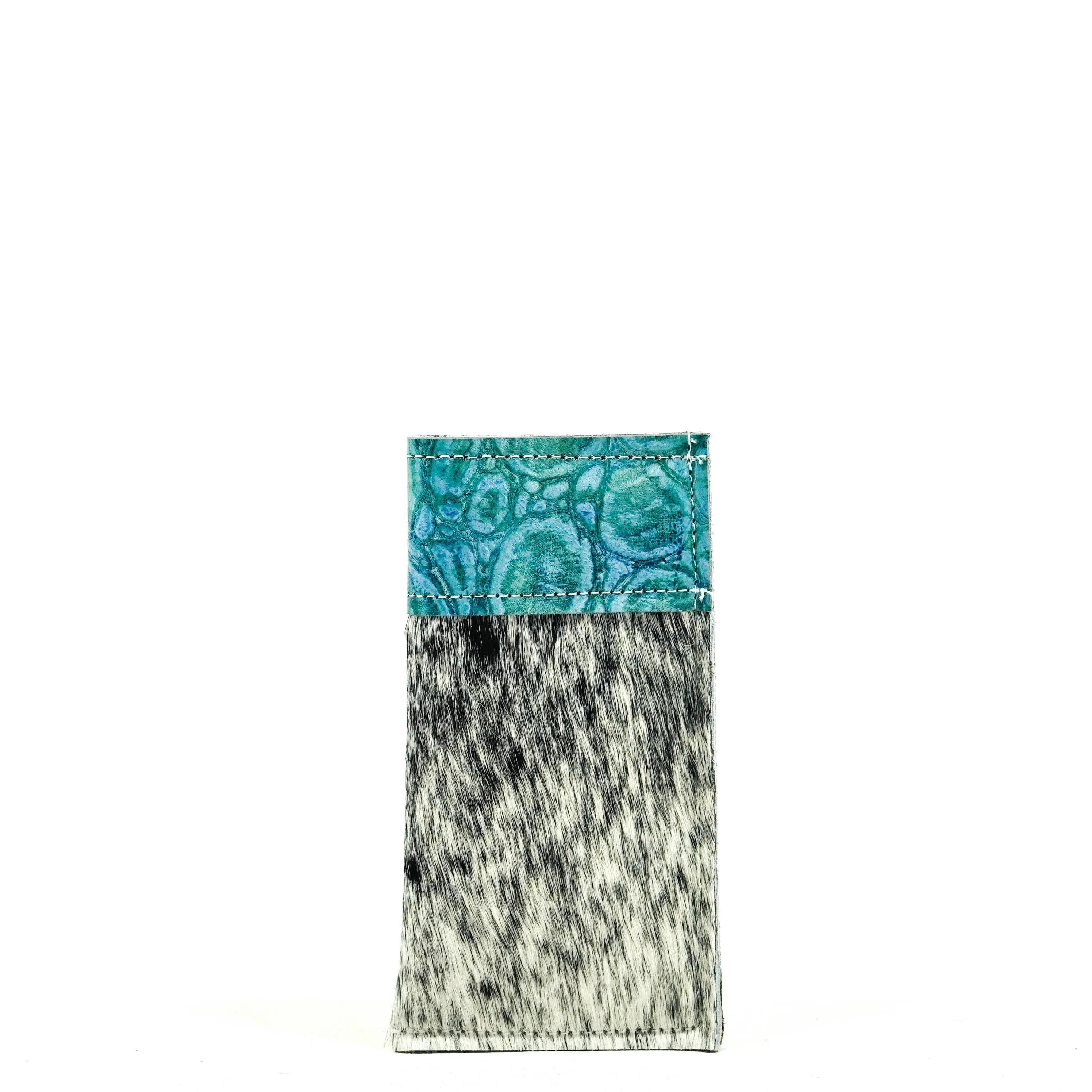 Sunglass Case - Salt & Pepper w/ Aqua Tortoise