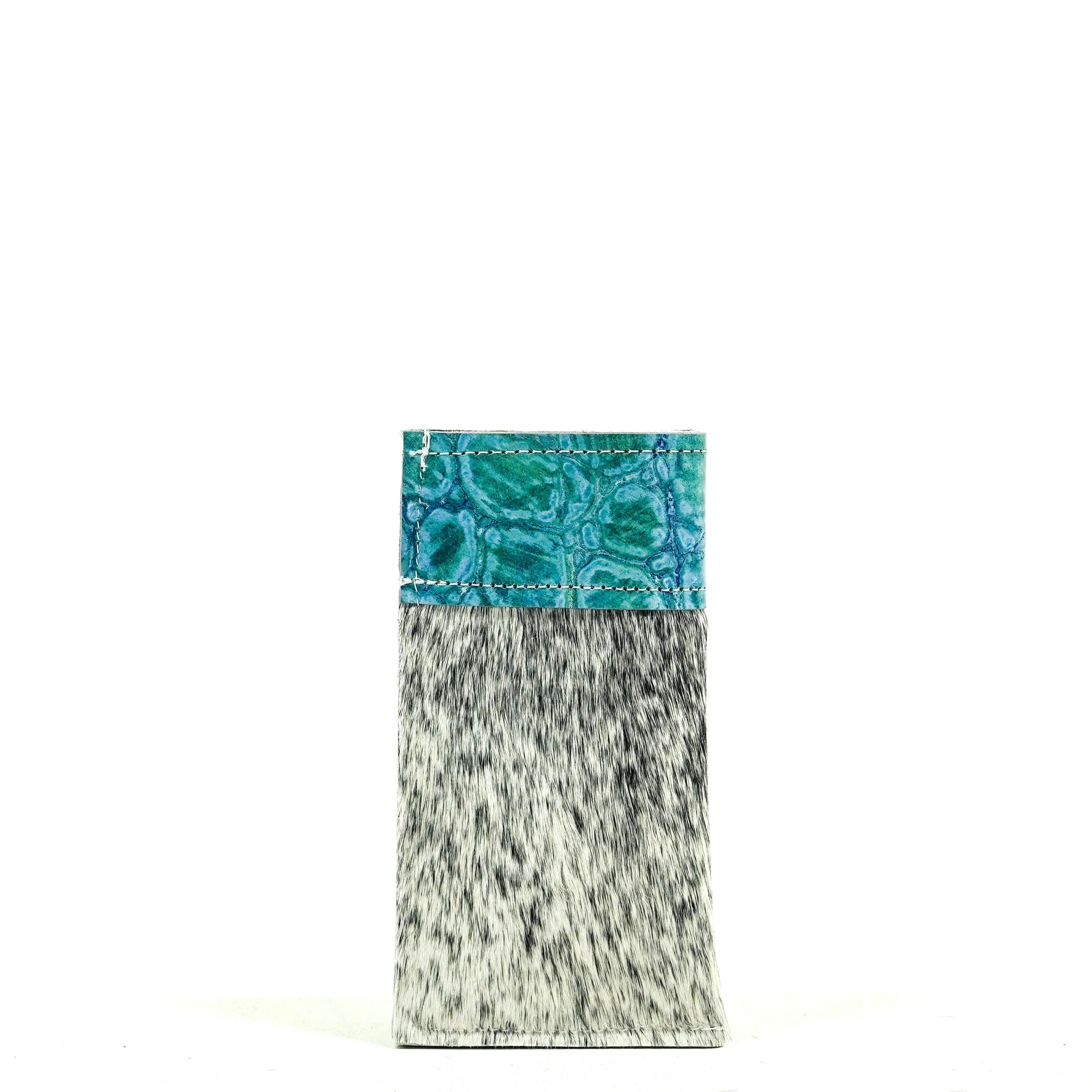 Sunglass Case - Salt & Pepper w/ Aqua Tortoise