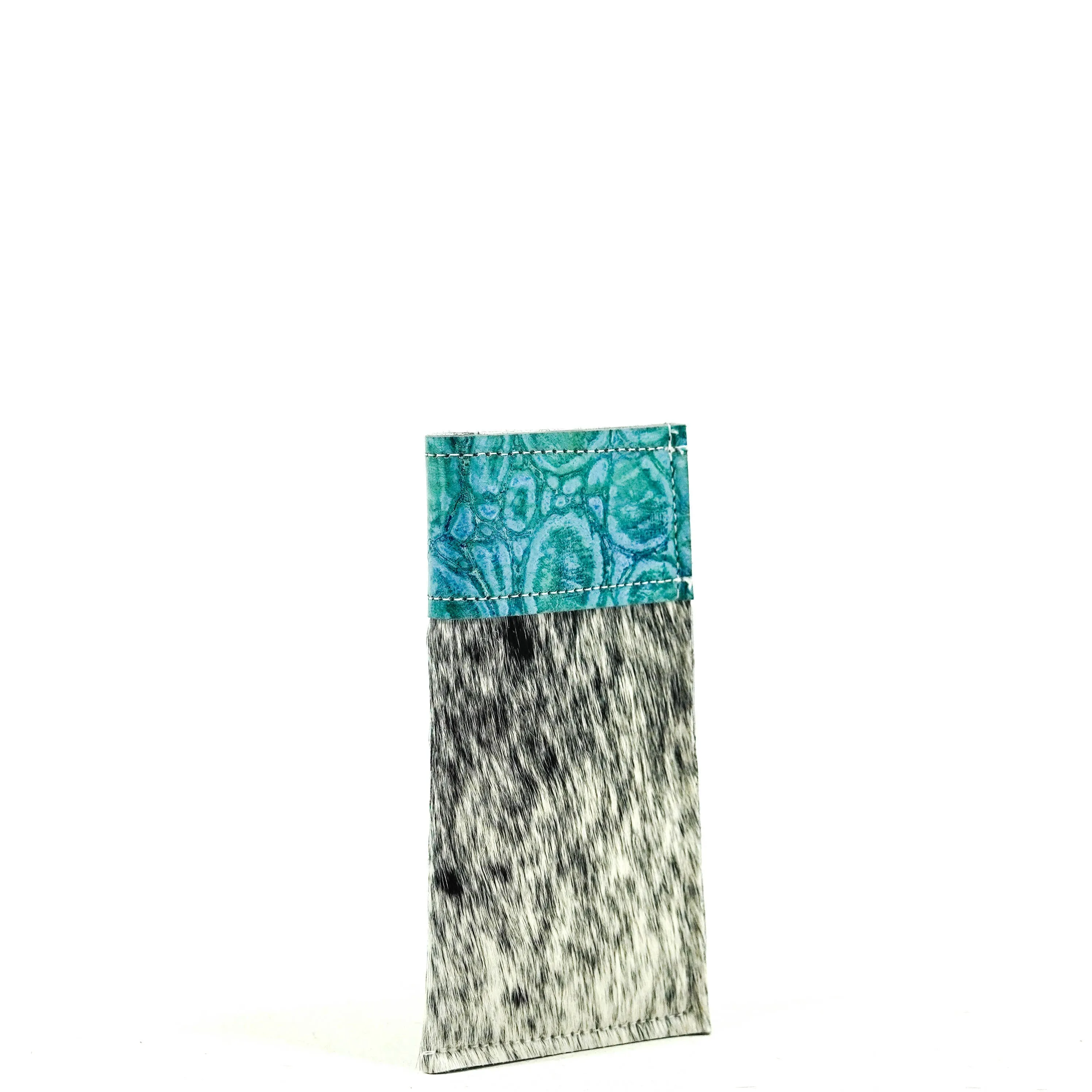 Sunglass Case - Salt & Pepper w/ Aqua Tortoise