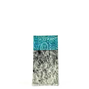 Sunglass Case - Salt & Pepper w/ Aqua Tortoise