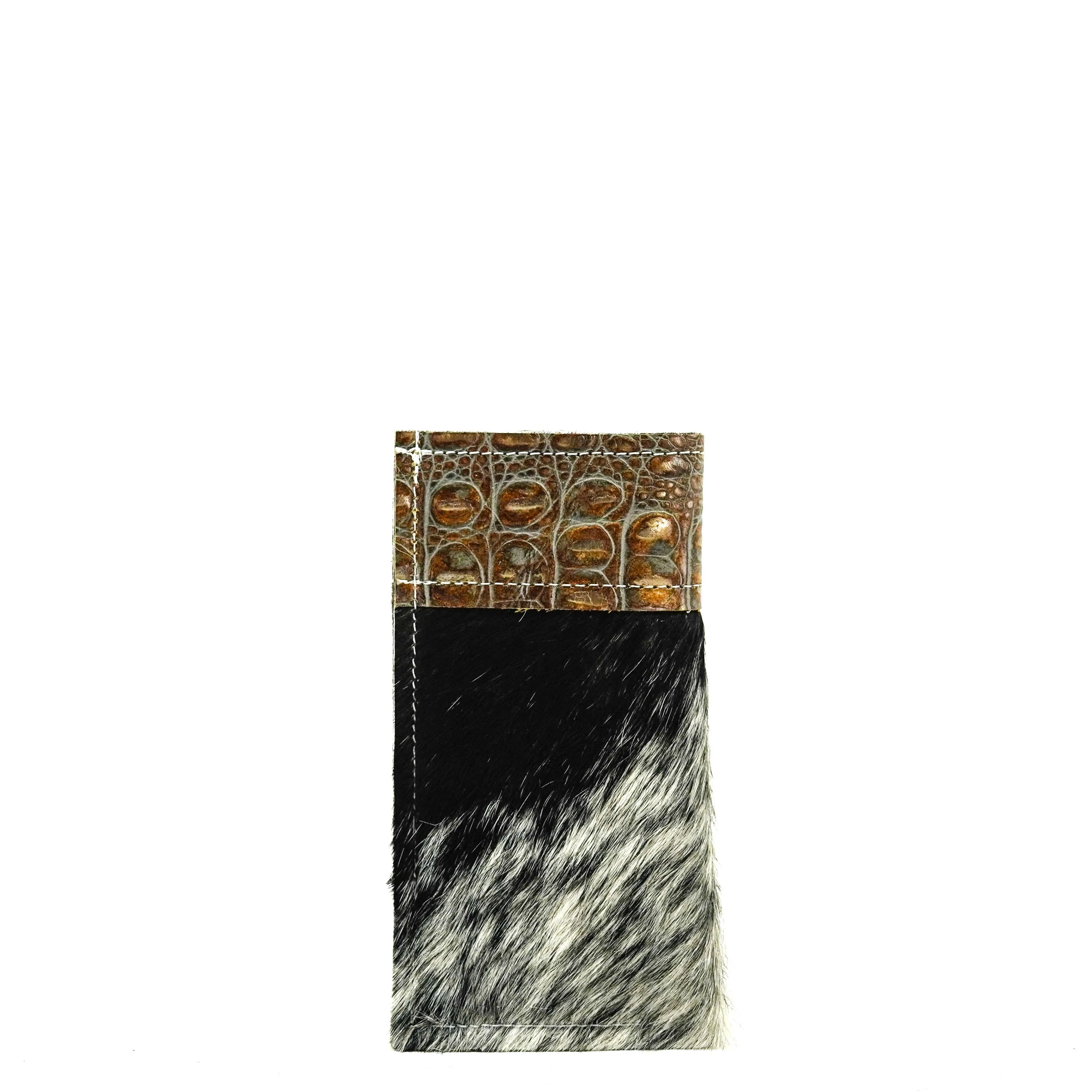 Sunglass Case - Salt & Pepper w/ Patina Brandy Croc