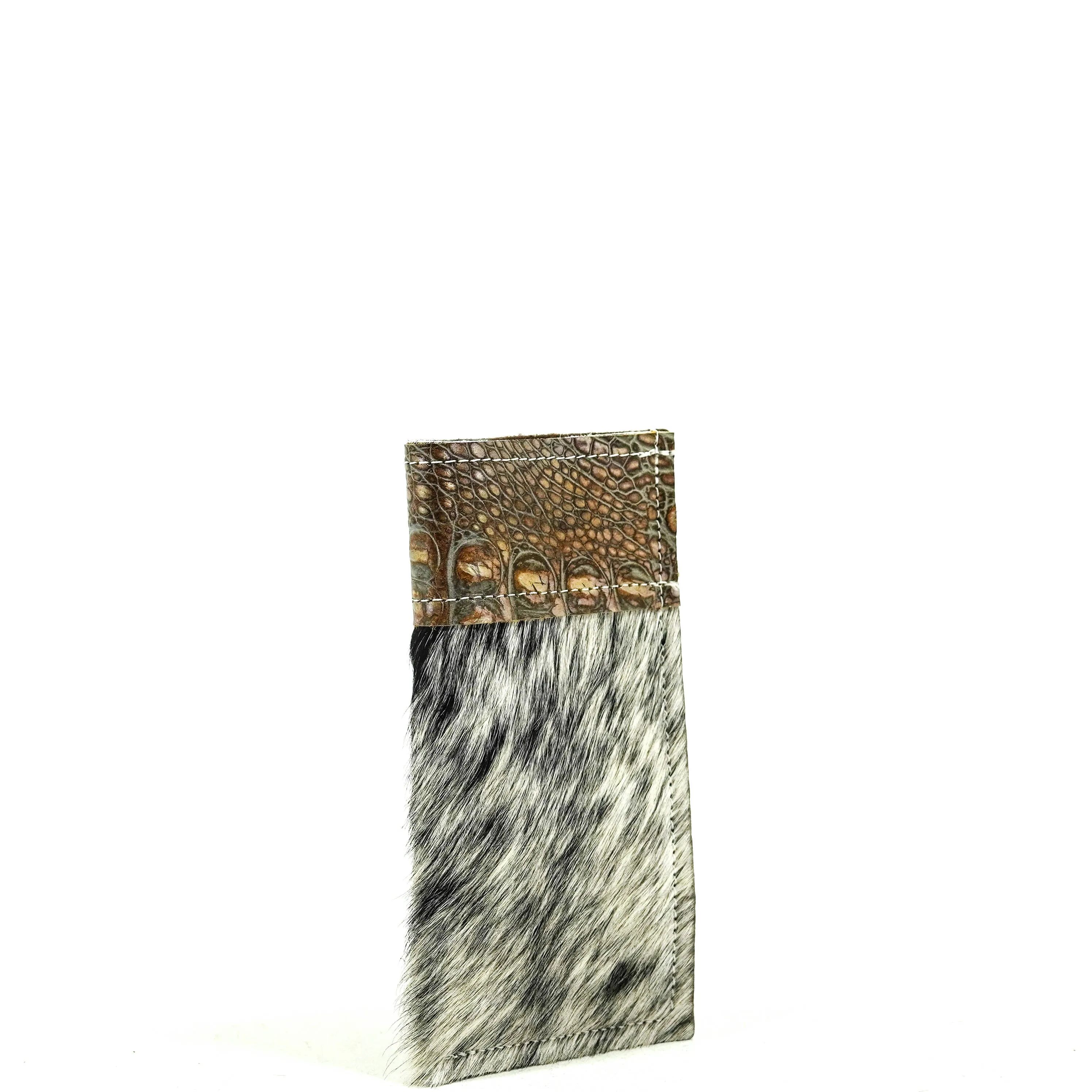 Sunglass Case - Salt & Pepper w/ Patina Brandy Croc