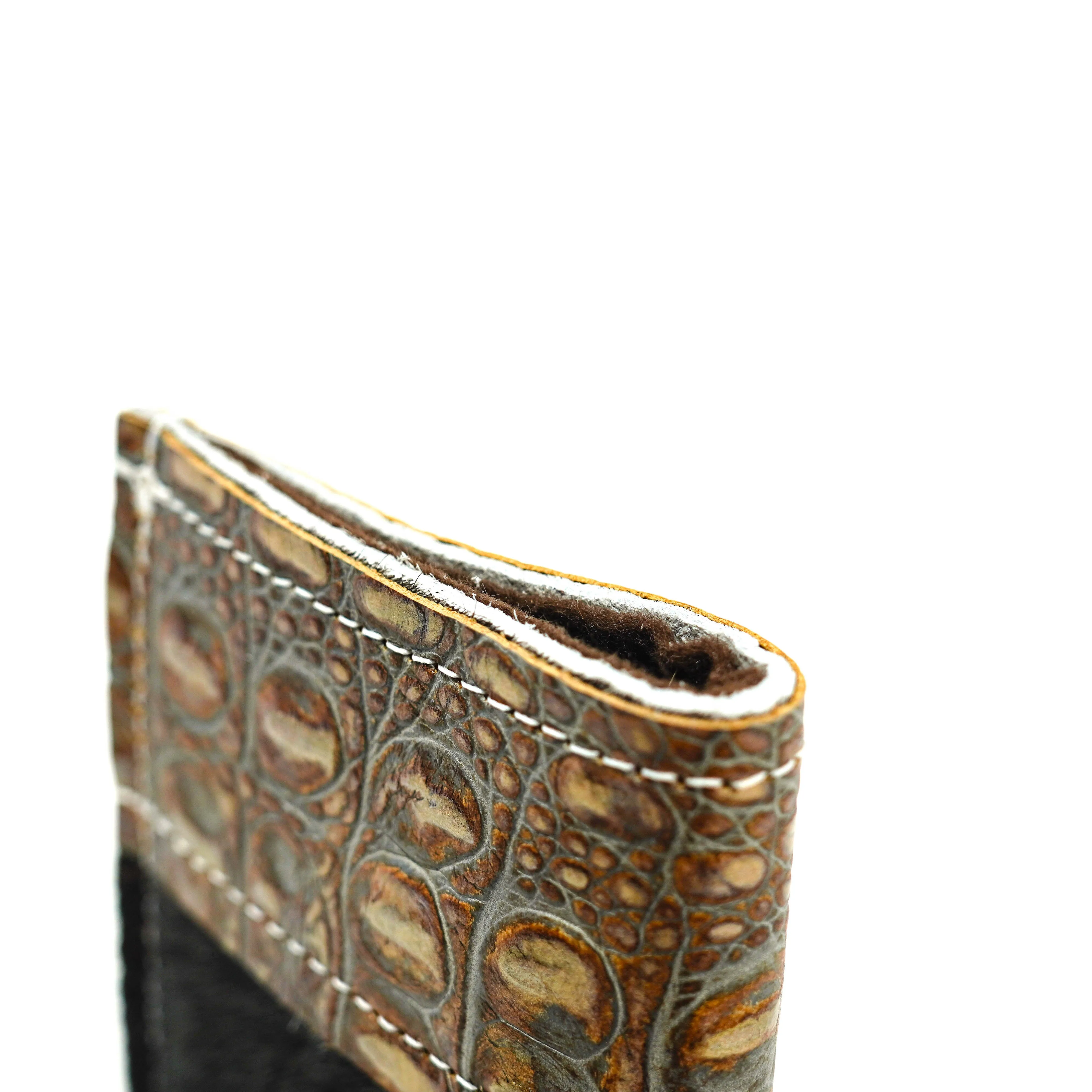Sunglass Case - Salt & Pepper w/ Patina Brandy Croc