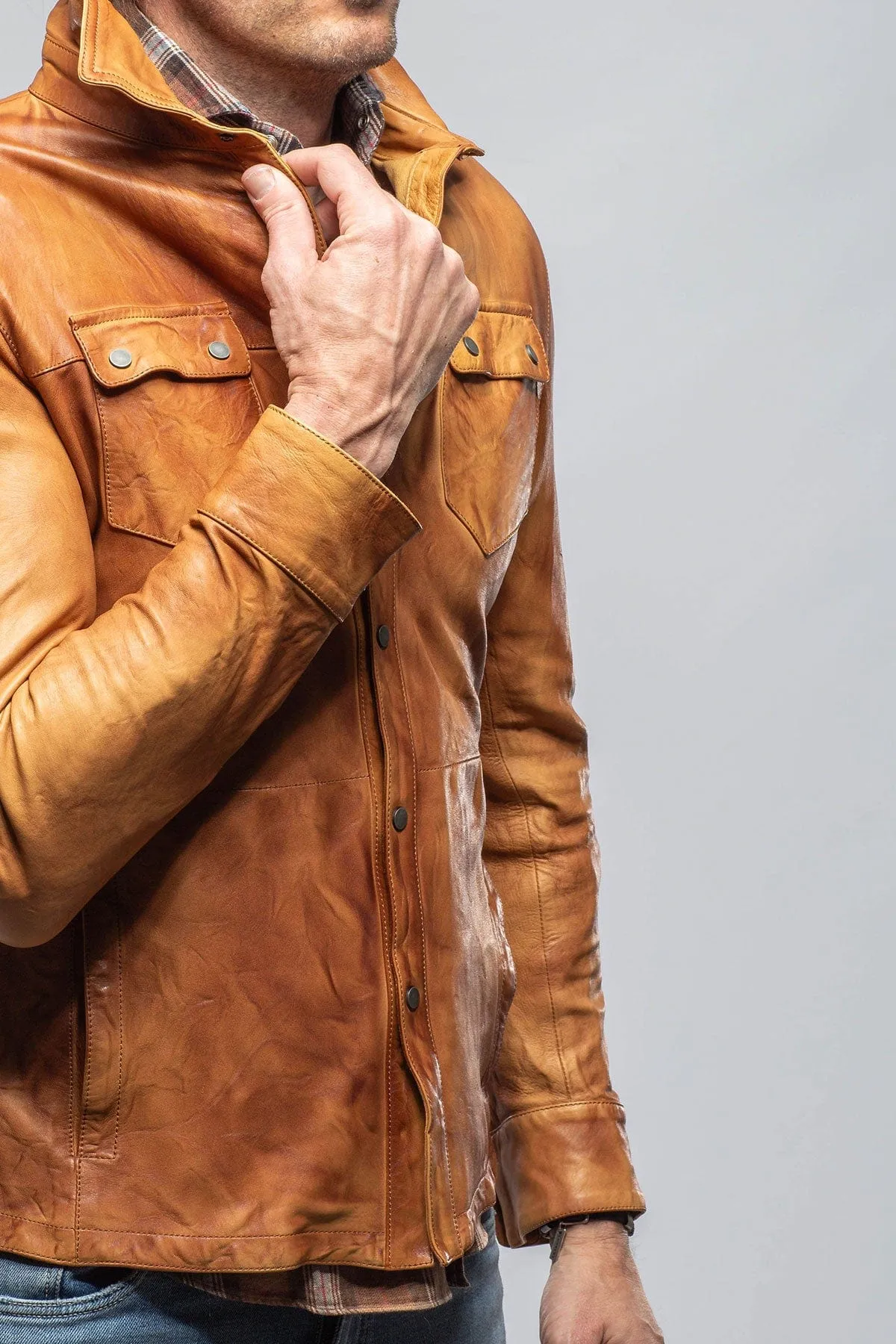 Tame Leather Shirt In Antique Brown