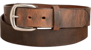 The Crazy Horse: Men's Rustic Brown Non Stitched Leather Belt 1.375"