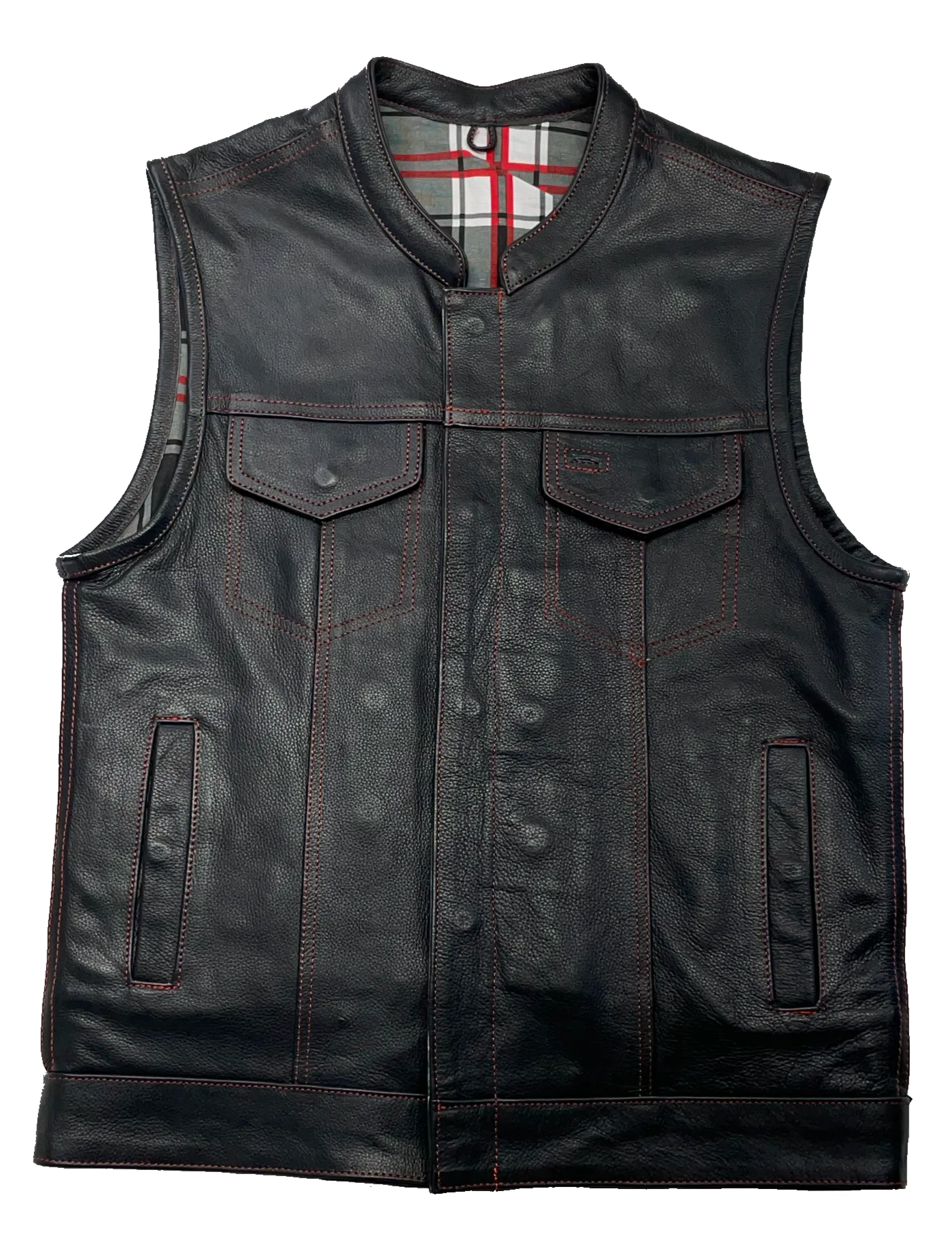 The "Jackson Red" Club Style Vest W/Red Stitch CLOSEOUT