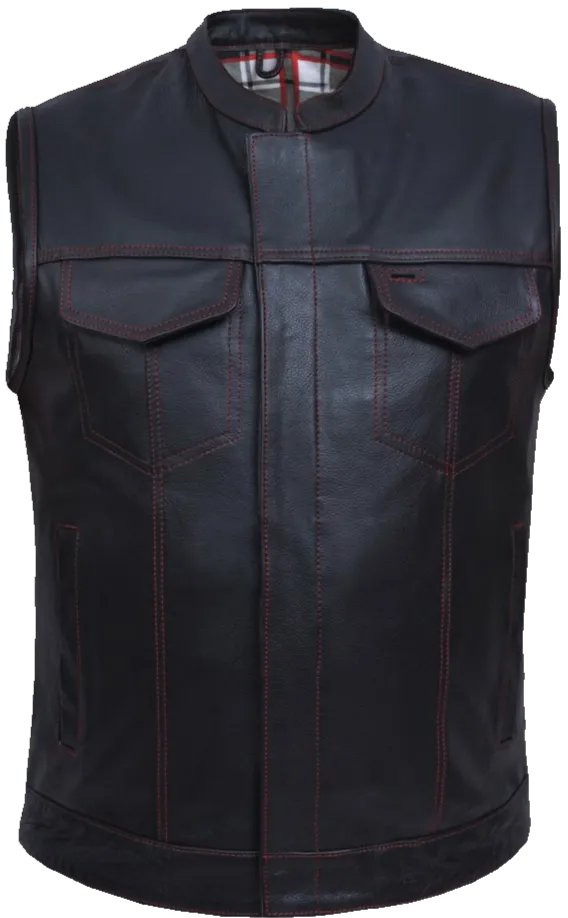 The "Jackson Red" Club Style Vest W/Red Stitch CLOSEOUT