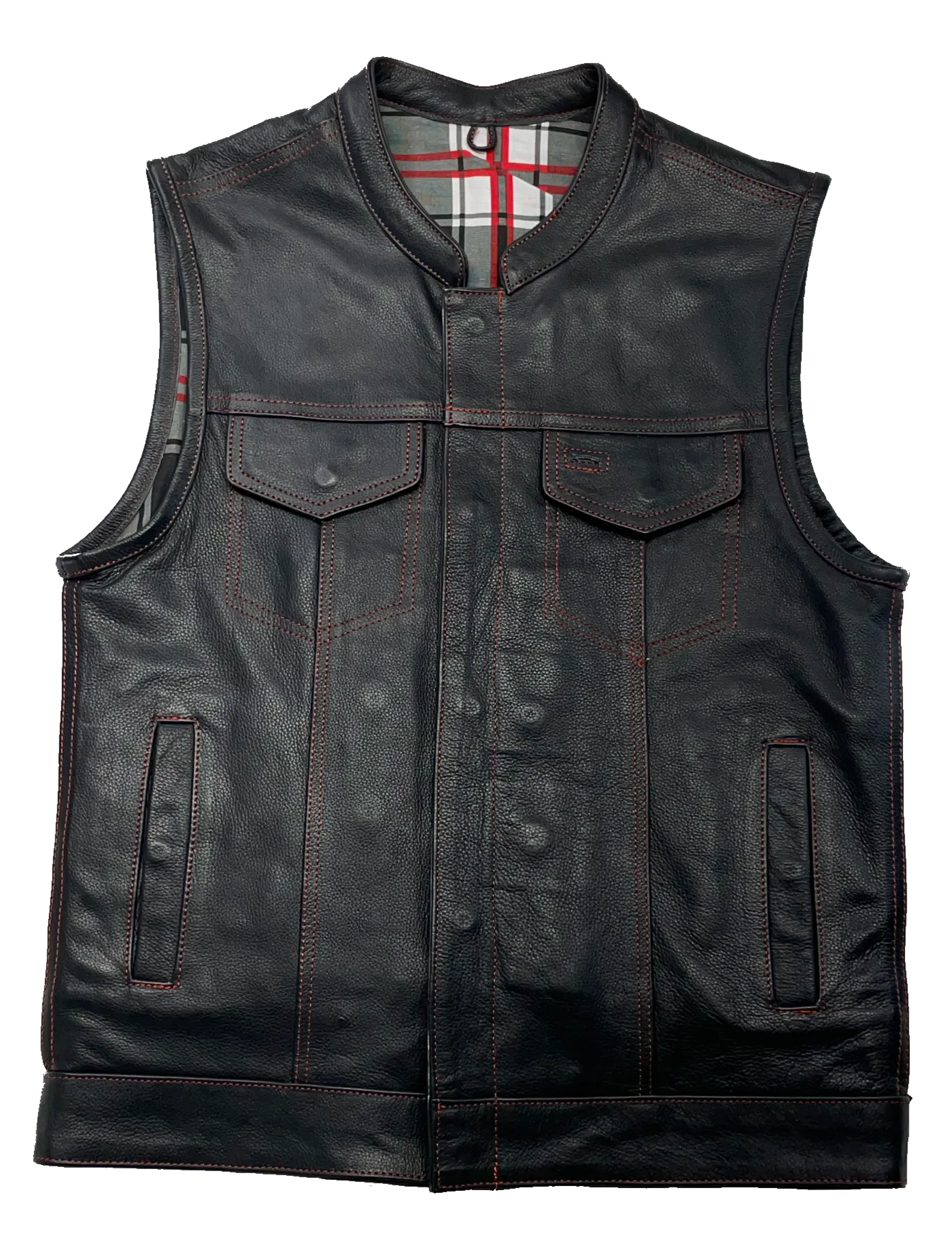 The "Jackson Red" Club Style Vest W/Red Stitch CLOSEOUT
