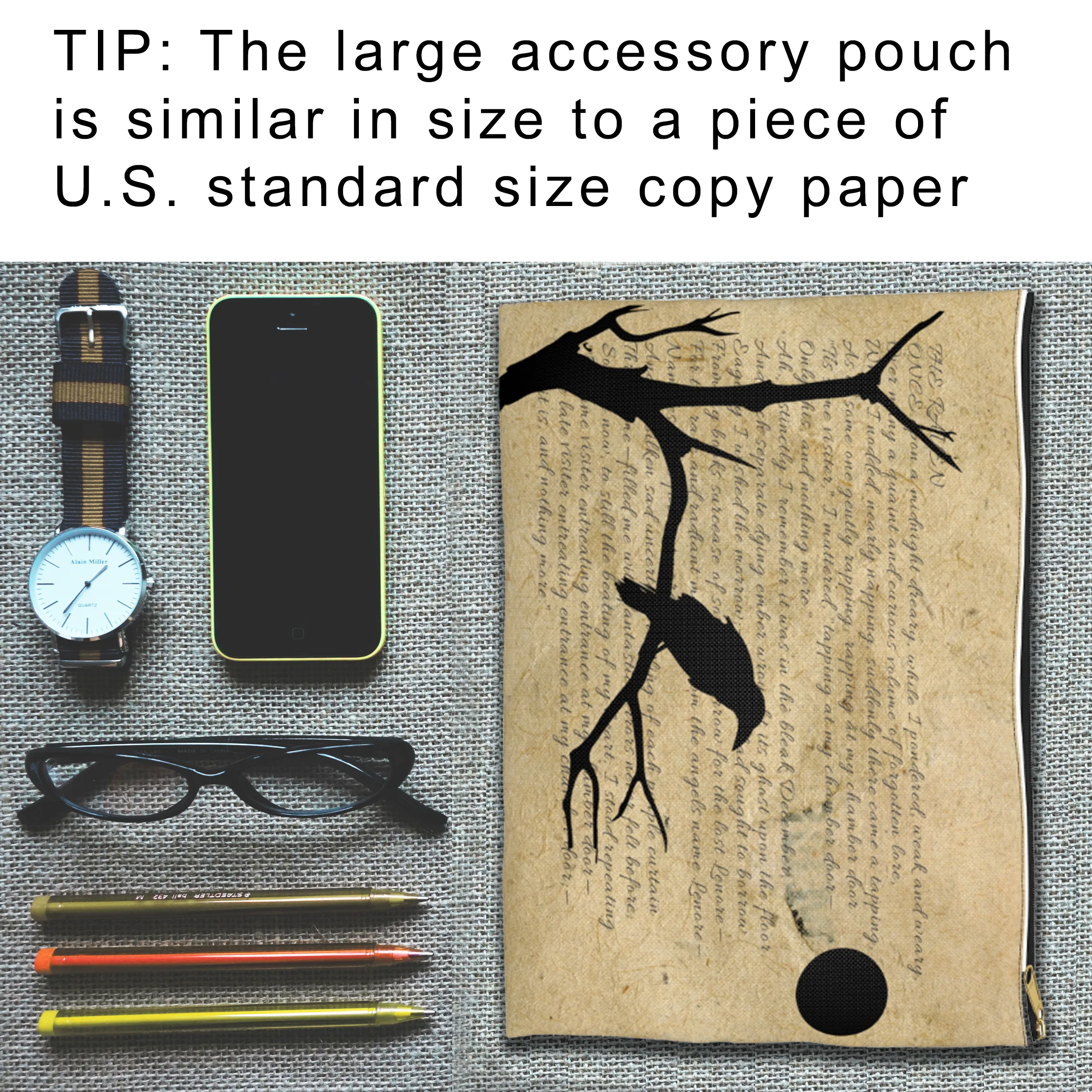 The Raven Nevermore Accessory Pouches (select size)